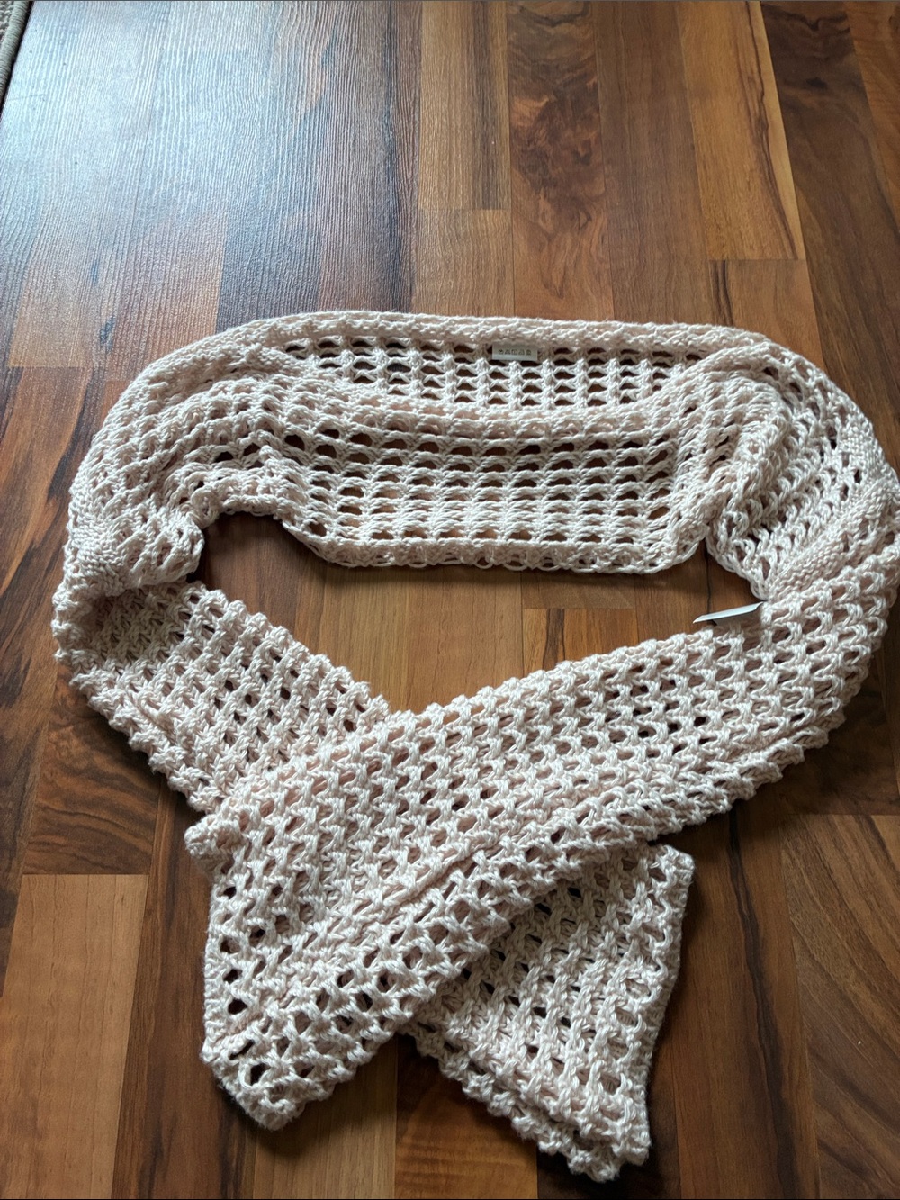 SHEIN Open-Knit Lightweight Scarf Shrug in Light Beige